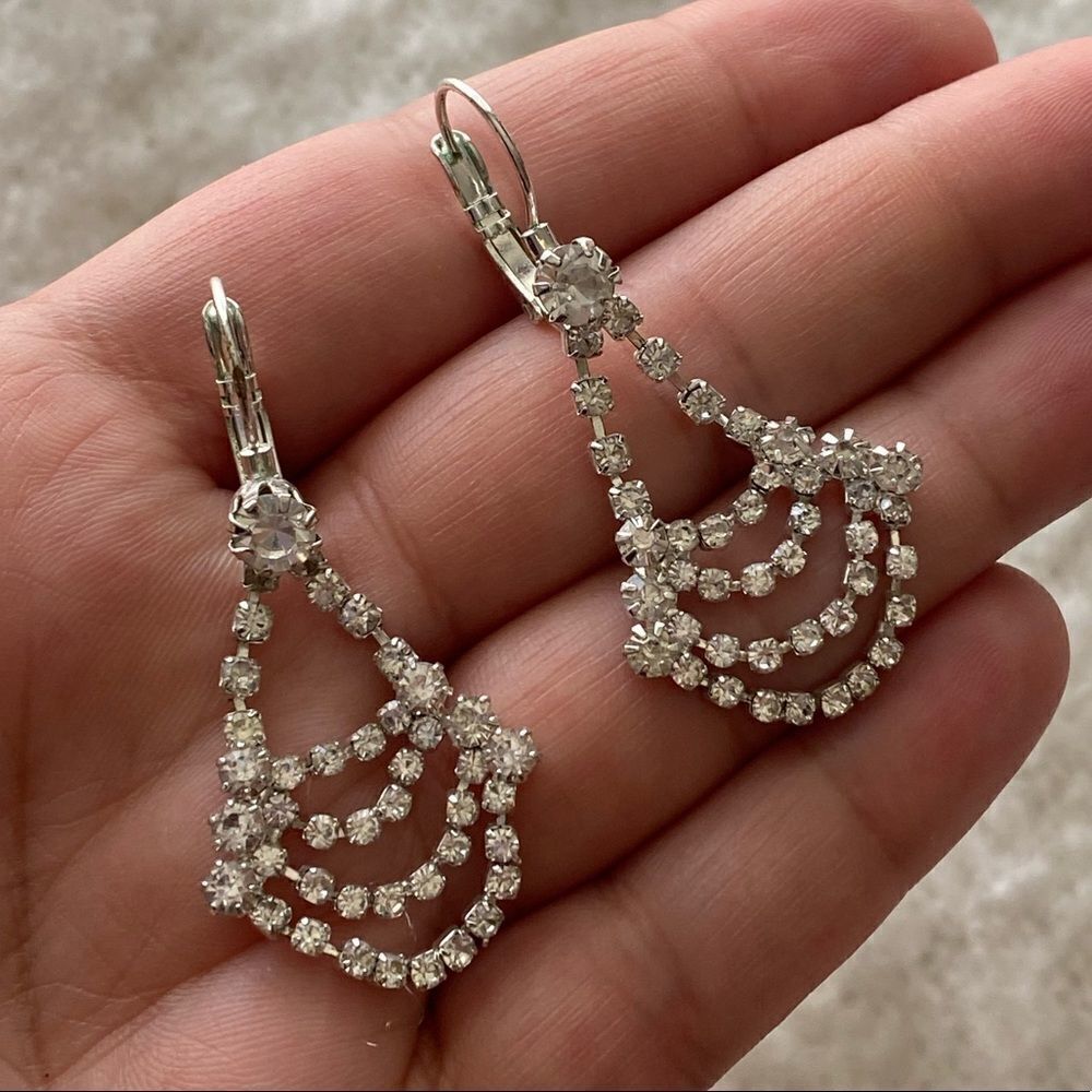 Costume Jewelry Rhinestone Chandelier Earrings